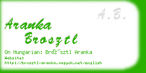 aranka brosztl business card